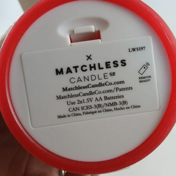 Matchless Candle Flameless LED Wax Pillar Candle Red 6" - Picture 4 of 5